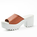 Stylish Leather Chunky Heel Sandals With Platform Party / Evening Shoes (More Colors)