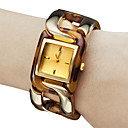 Plastica analogico orologio da polso al quarzo da donna (marrone)