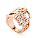 Fashion CZ Cubic Zirconia and Alloy 18K Gold Plated Rings(Surface Width: 15 mm)