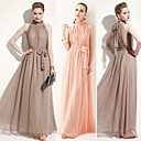 Women's Belted Pleated Maxi Dress