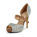 Beautiful Suede Stiletto Heel Peep Toe With Rhinestone Party / Evening Shoes