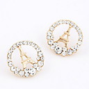 Gold Plated Alloy Zircon Eiffeltoren Patroon oorbellen (verschillende kleuren)