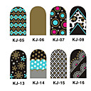 12PCS 3D Full-cubre Nail Art Stickers flash Series Powder (NO.2, colores surtidos)