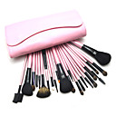 23Pcs Professional High Quality Pink Cosmetic Brush with Free Leather Case