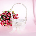 Graceful Flower Basket In Lace With Faux Pearl