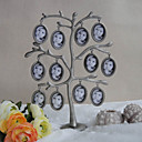 Alloy Family Tree Photo Frame With 12 Hanging Oval Shaped Frames
