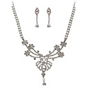 Bela liga Checa Rhinestones Set jóias, incluindo colar e brincos