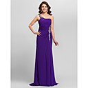 Sheath/Column One Shoulder Sweep/Brush Train Knitwear Evening Dress