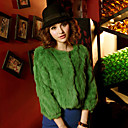 3/4 Sleeve Collarless Rabbit Fur Casual/Party Jacket(More Colors)