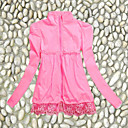 Women's Solid Color Lace Hem Jacket