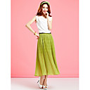 TS Contrast Color Skinny Belt Midi Dress