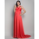 A-line Straps Sweep/Brush Train Chiffon Maternity Evening Dress