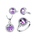 18K Mooi Plated Crystal Vrouwen Inclusief Hanger Oorbellen Ringen