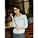Pocket Mujeres Badged Camisa Denim