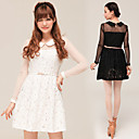 Women's Lace Splicing Long Sleeve Dress