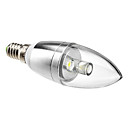 E14 1W 90LM 6000-6500K Natural White Light LED Candle Bulb (85-265V)