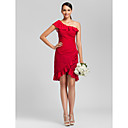 Sheath/Column One Shoulder Asymmetrical Chiffon Bridesmaid Dress