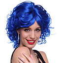 Capless court synthétique de haute qualité Curly Royalblue Perruques