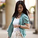 Frauen Chiffon Rüschen Kurzarm Coat