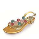 Specific Leather Flat Heel Sandals With Rhinestone Casual Shoes