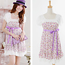 Women's 100%Cotton Belted Print Dress