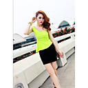 Women's One Shoulder Rhinestone Decor Tops With Bodycon Mini Skirt