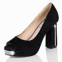 Sexy Sude Chunky Heel Pumps With Rhinestone Party/Evening Shoes