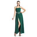 Sheath/Column Spaghetti Straps Floor-length Chiffon Evening Dress