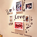 Conjunto de 6 combinação criativa de amor sólido de madeira branca Photo Wall Quadro