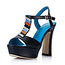 9A Preto Aberto Toe sapatos de salto alto Nno Side fivela sapatos cavalo