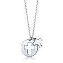 klassieke sterling zilveren kruis set hanger met ketting (lt002) xl152