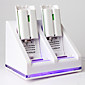 Dobbelt USB Oplader Holder/Station/Dock + Batteri Pakke til Wii Remote (hvid)