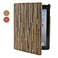 Wood Grain Style PU Leather Case with Stand for The New iPad (Assorted Colors)