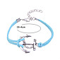 Anchor Hook Pattern Leather Alloy Charm Bracelet
